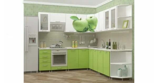 Кухонный гарнитур пенза каталог фото Купить Кухня Яблоко МДФ угловая 2,4х2,6м. - недорого по самой низкой цене в Моск