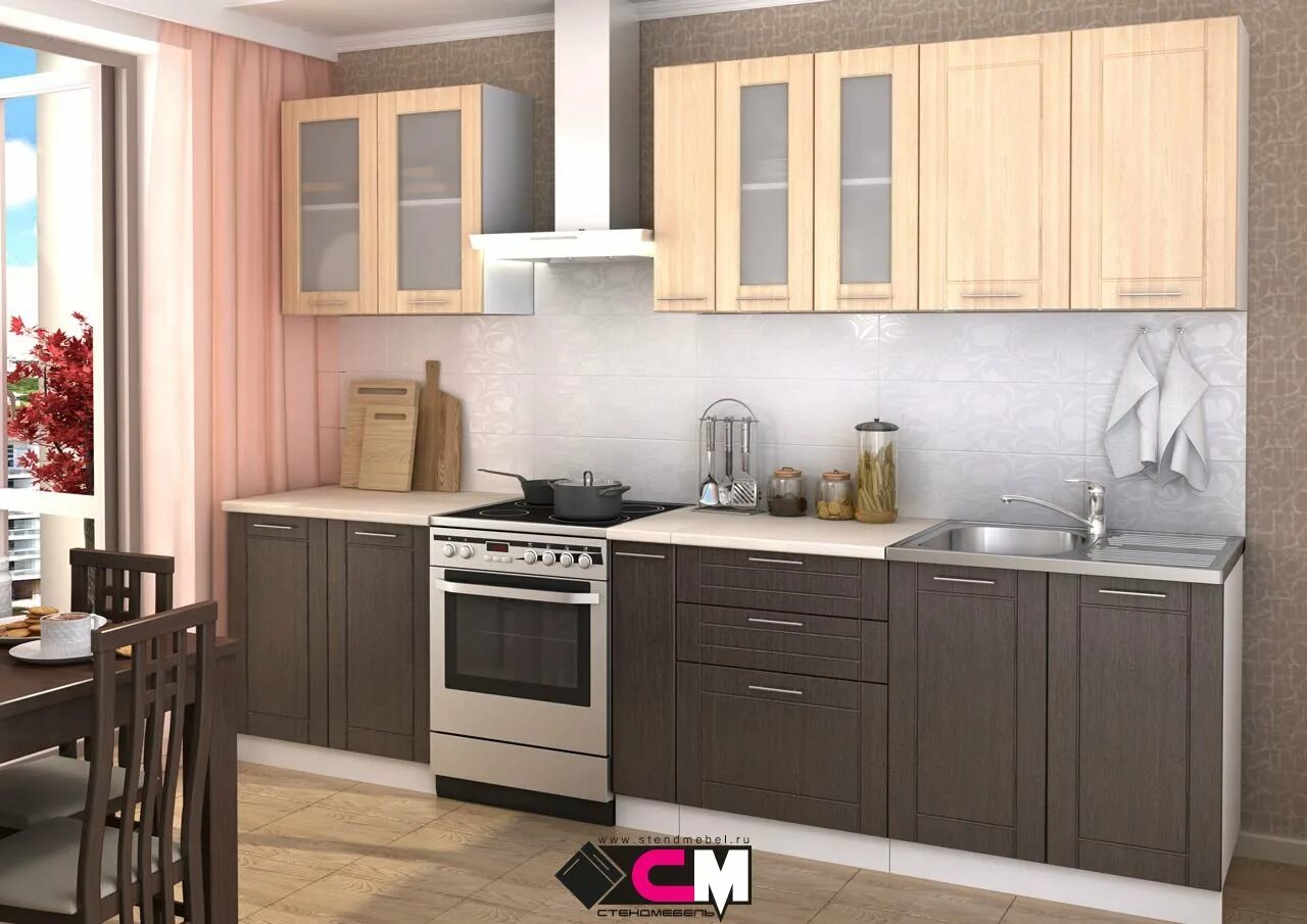 Кухонный гарнитур пенза каталог фото Кухня Джулия Тик Сосна купить в СПб по цене 23 590 ₽ в интернет магазине Мебель 