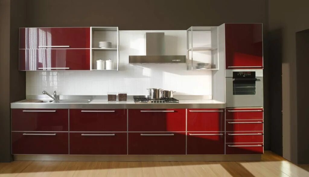 Кухонный гарнитур пластик фото Пластиковые фасады Arpa 0538 Амарант ✸ по выгодной цене в facadetrading