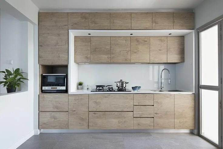 Кухонный гарнитур под дерево фото 3 метра unique wood-and-white The scientist Kitchen furniture design, Modern kitchen des