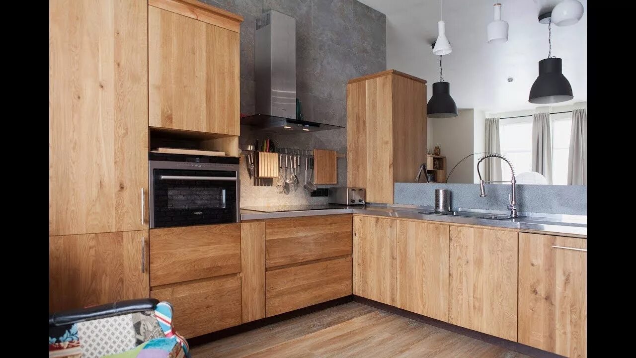 Кухонный гарнитур под дерево фото ФАСАДЫ для кухни в современном интерьере. Новинки и необычные идеи - YouTube