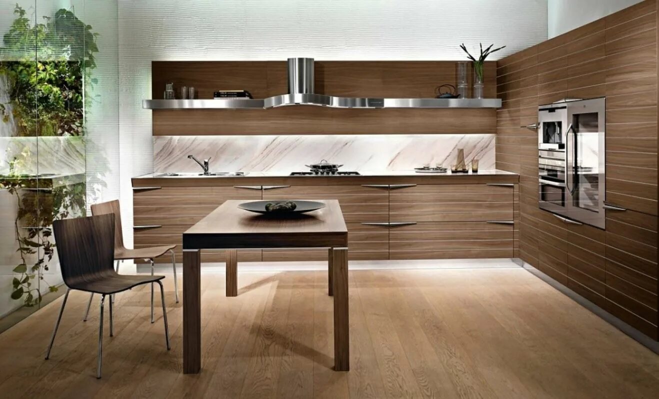 Кухонный гарнитур под дерево в интерьере Отделка из шпона: модный тренд Блог о дизайне интерьера OneAndHome