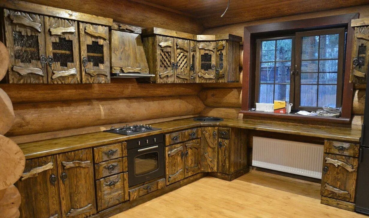 Кухонный гарнитур под старину фото Мебель под старину - Кухня (H7)