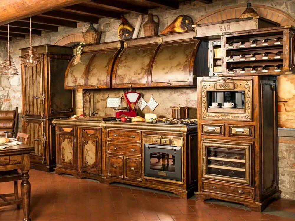 Кухонный гарнитур под старину фото Итальянская кухня Art.623 фабрики MAGGI MASSIMO - Ital-Collection
