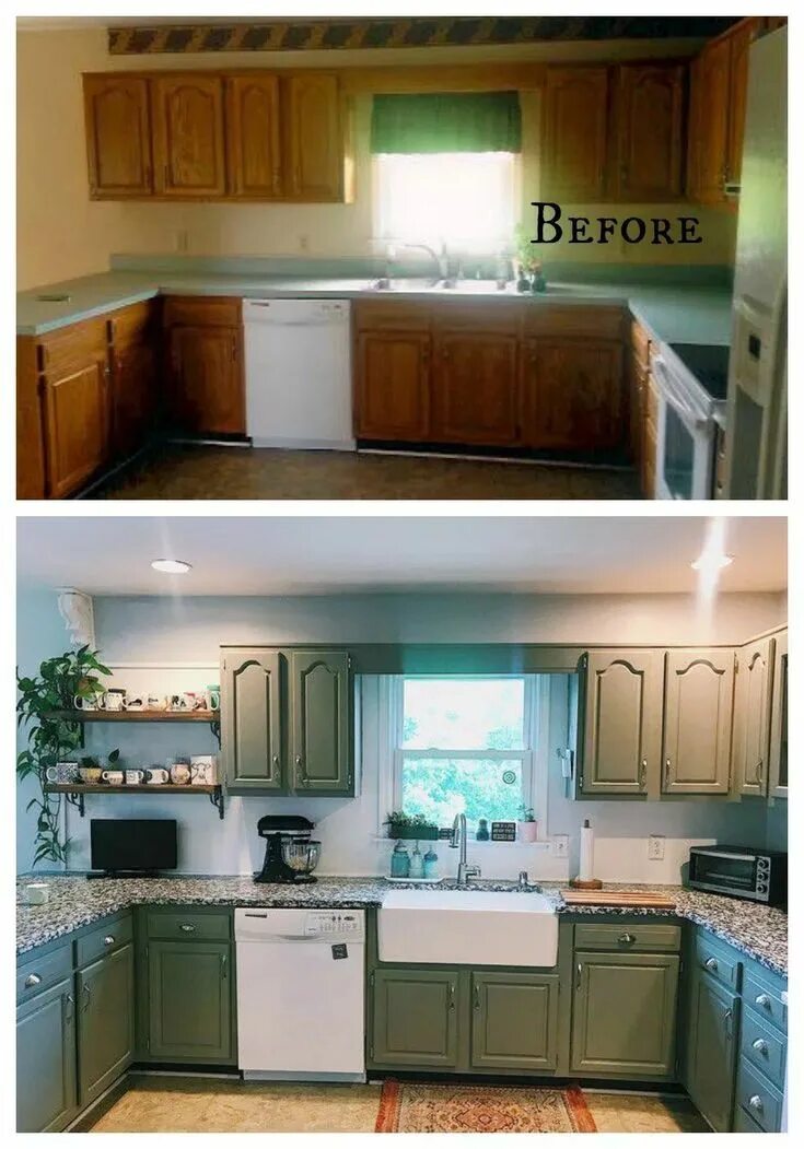 Кухонный гарнитур после покраски фото 27 Inspiring Kitchen Makeovers- Before and After - Nesting With Grace Diy kitche
