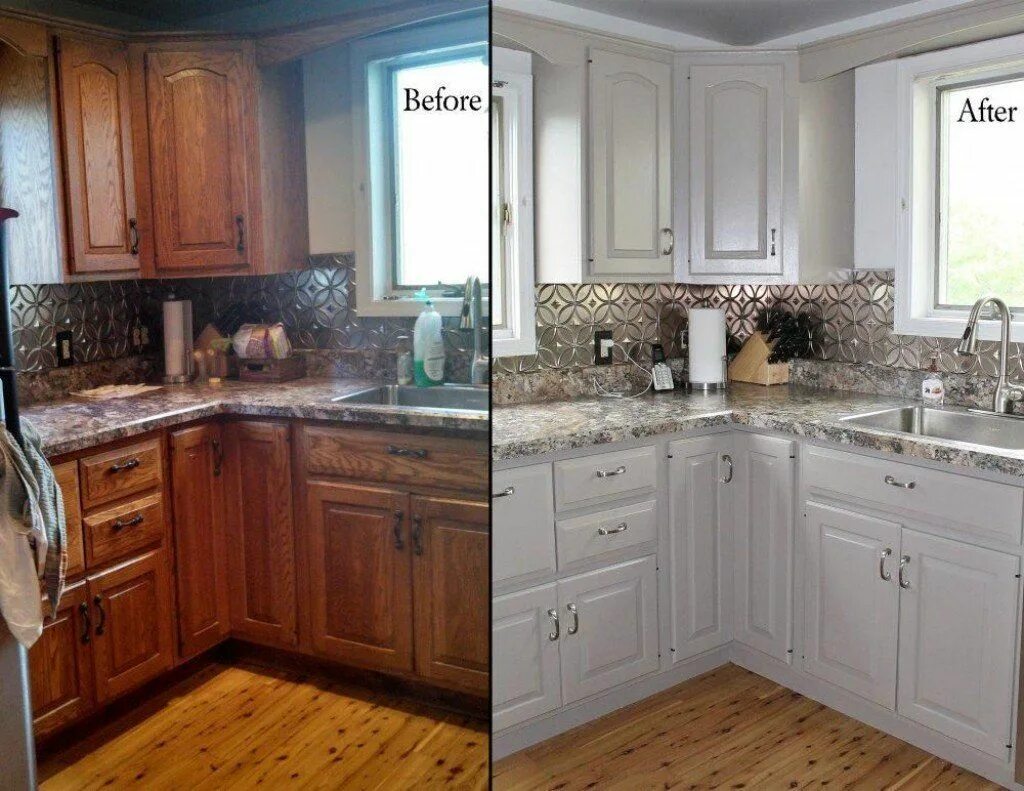Кухонный гарнитур после покраски фото Here’s How to Spray Paint Kitchen Cabinets Old kitchen cabinets, New kitchen cab