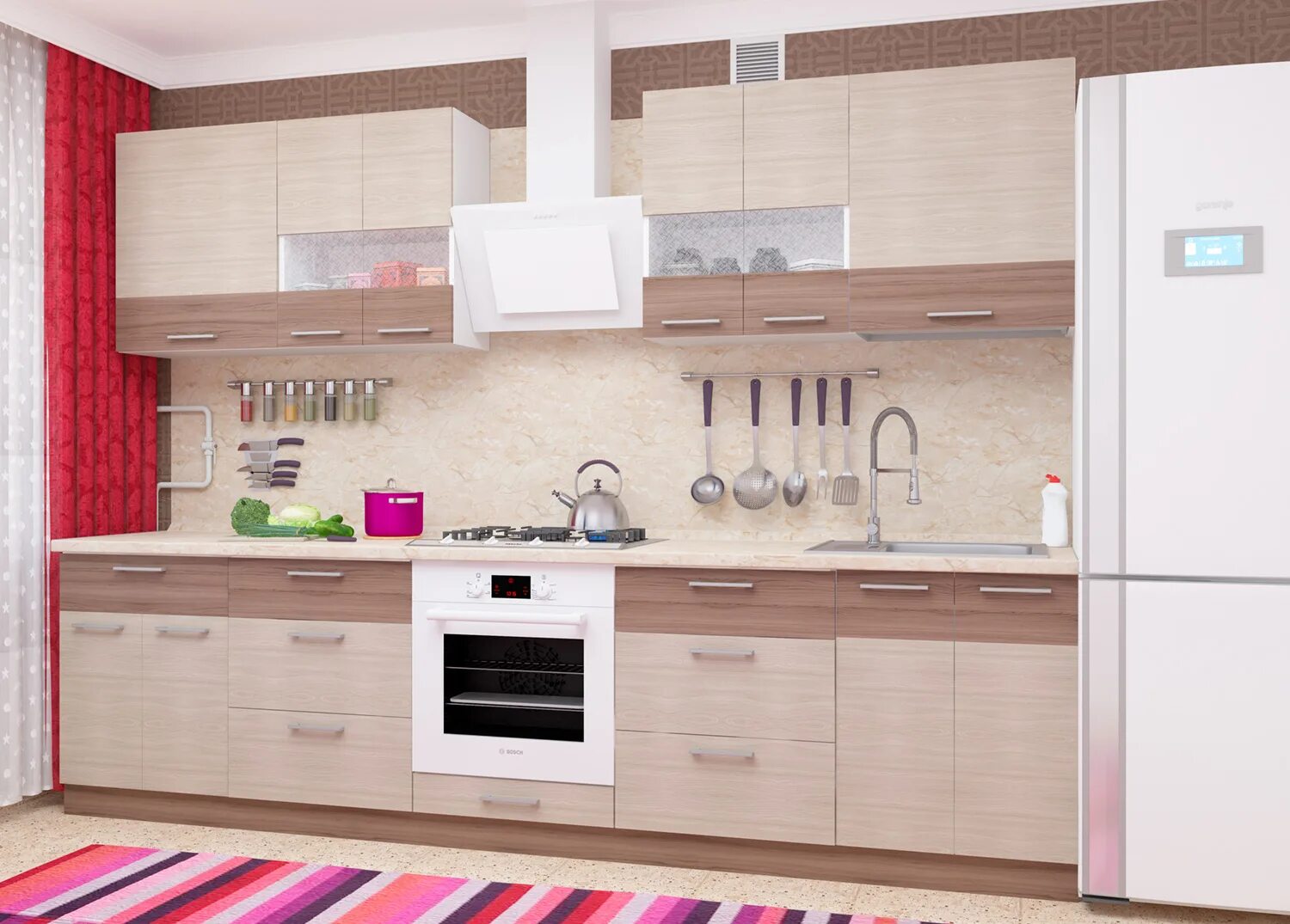 Кухонный гарнитур простые фото Кухонный гарнитур Николь-7 - купить с доставкой, цена в Первый Гипермаркет Мебел