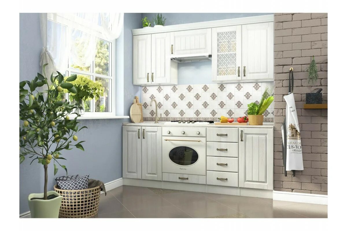 Кухонный гарнитур прованс фото Кухня Николь 2000, артикул 10078825 купить с доставкой по Москве, цена 50 610 ру