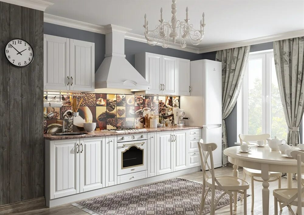Кухонный гарнитур прованс фото Кухонный гарнитур "Прованс" 3,0 м Белый текстурный - Интернет магазин мебели "Ал