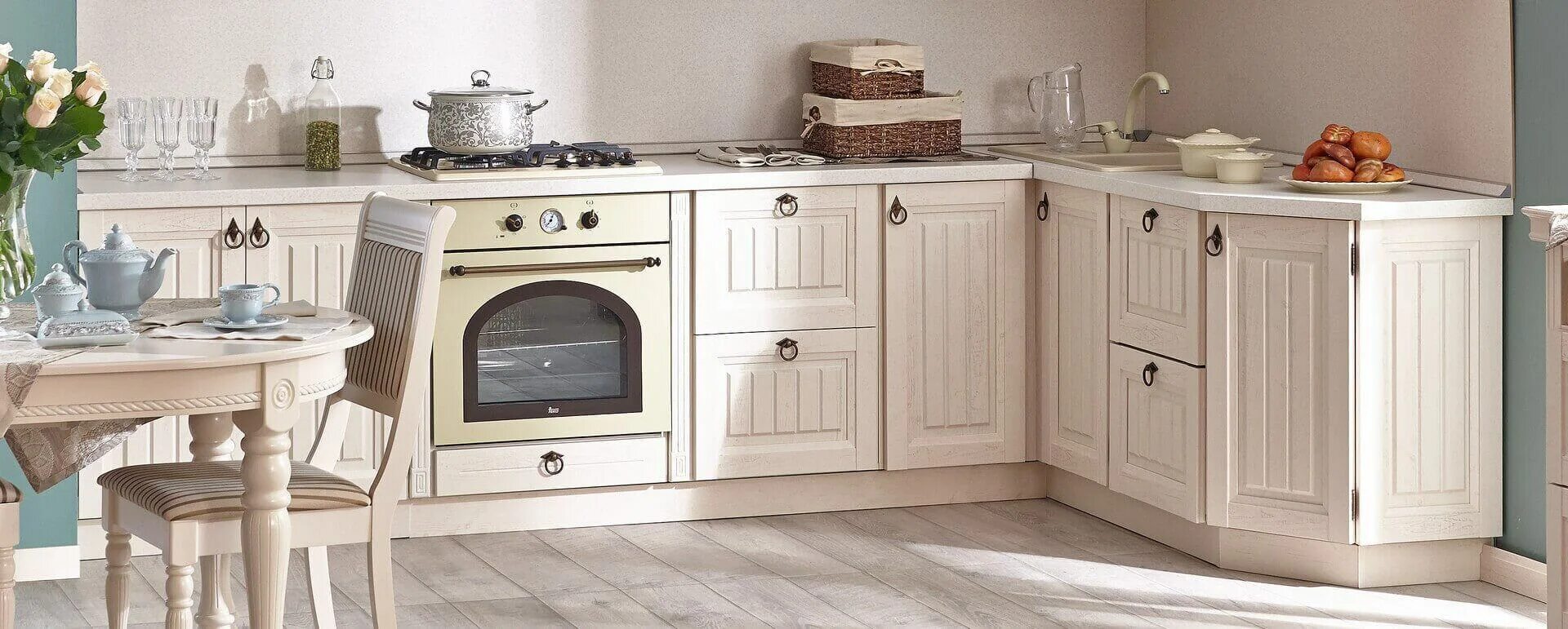 Кухонный гарнитур прованс фото Амели Тумба кухонная окончание 350 (Дуб Прованс) ЛД 251.131.000 Дуб Прованс