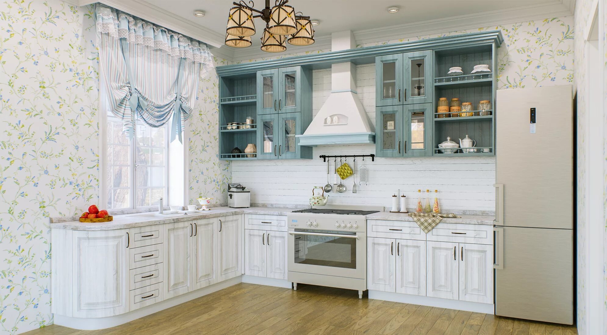 Кухонный гарнитур прованс фото Кухня Ницца в стиле прованс