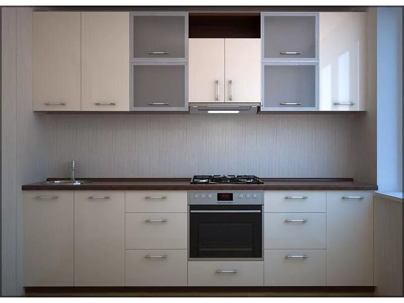 Кухонный гарнитур прямой 2.5 фото Кухонный гарнитур прямой-19 производства фабрики МебельРФ