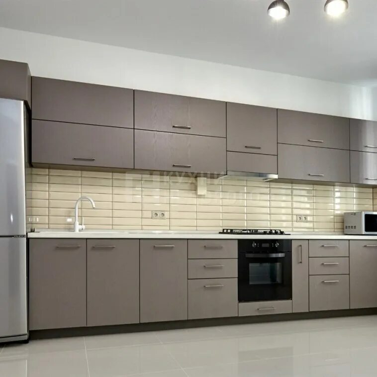 Кухонный гарнитур прямой 3.5 метра фото Кухня 3 5 метра прямая - Прямая Кухня 3.5 Метра С Холодильником.