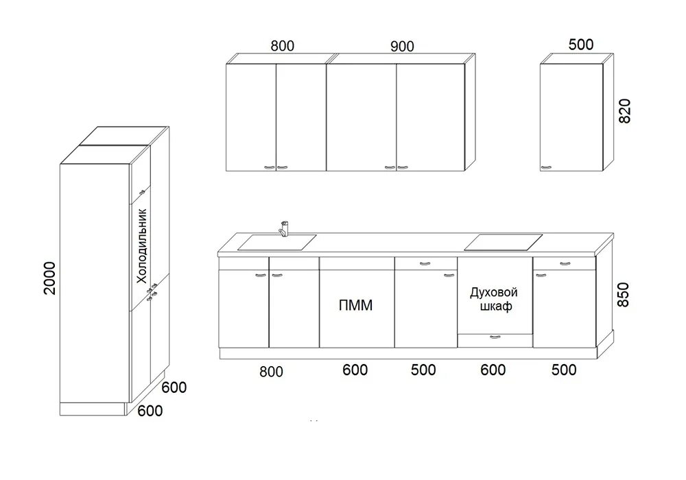Кухонный гарнитур размеры шкафов фото Кухонные гарнитуры - купить кухонный гарнитур в Санкт-Петербурге по цене от прои