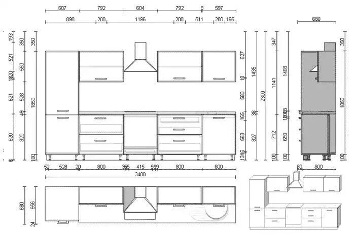 Кухонный гарнитур размеры шкафов фото Anastasia Pleshakova adlı kullanıcının diy kitchen panosundaki Pin Mutfak iç dek