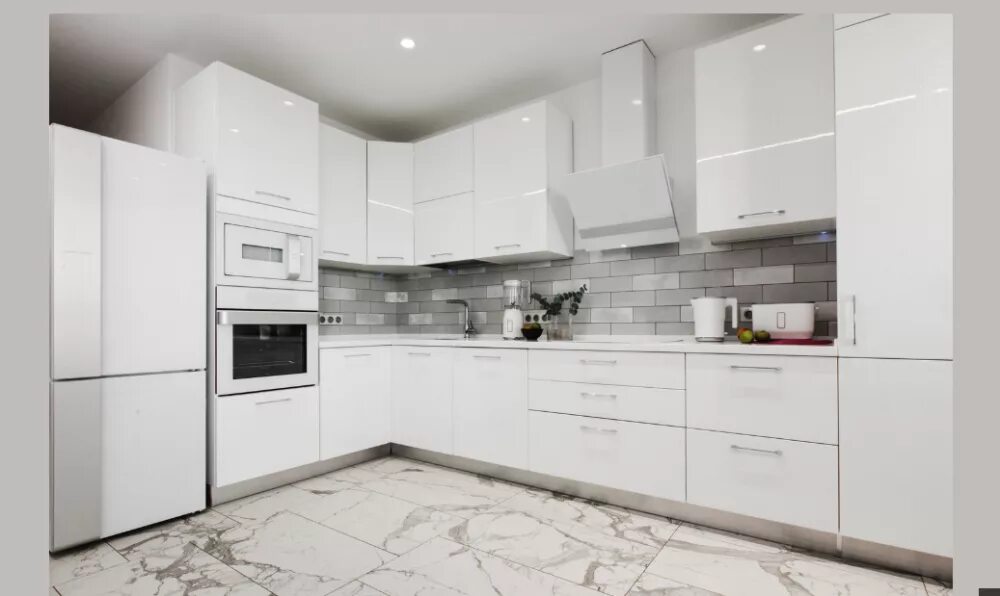 Кухонный гарнитур с белой техникой фото Белой кухни с белой техникой фото - ViktoriaFoto.ru