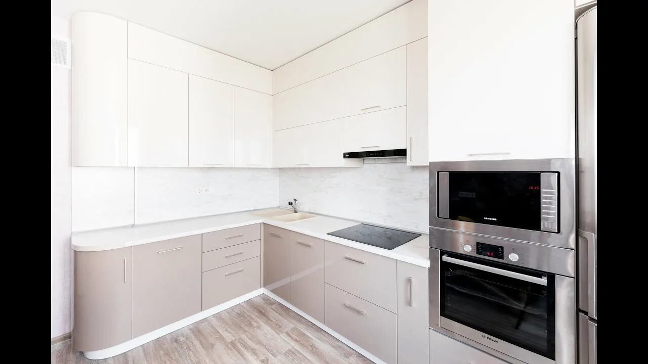 Кухонный гарнитур с белой техникой фото Кухня из пластика. Project 41 - YouTube