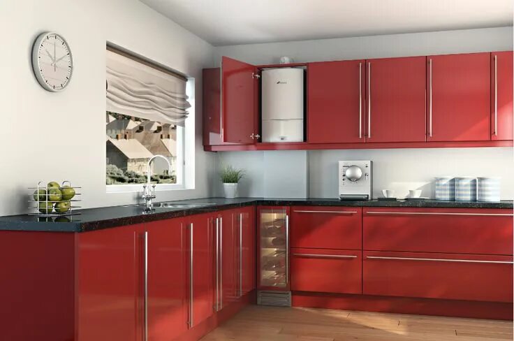 Кухонный гарнитур с газовым котлом оформление фото Our Worcester Greenstar CDi Compact can fit discreetly in your kitchen cupboard 