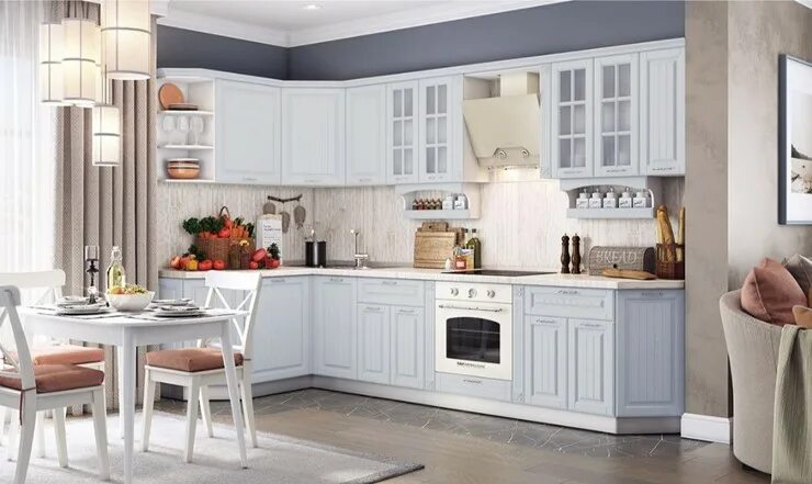 Кухонный гарнитур с карнизом фото Кухонный гарнитур Бавария 1 с карнизом в Архангельске заказать с доставкой за 14