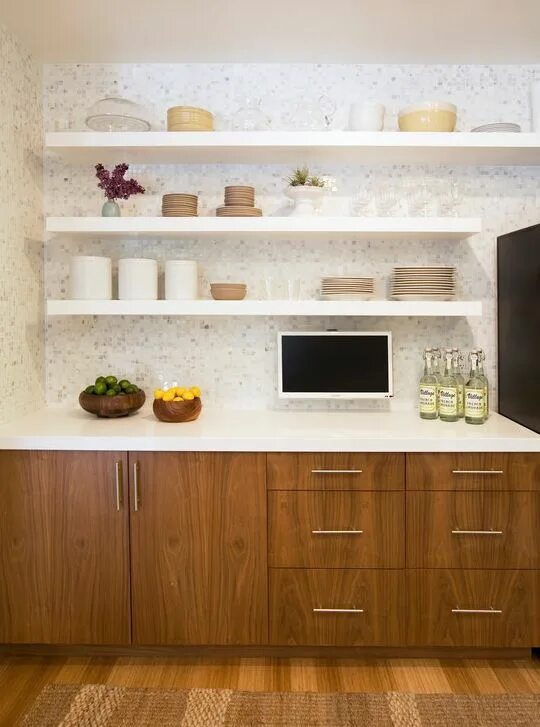 Кухонный гарнитур с открытыми полками сверху фото Butlers Pantry Contemporary kitchen, Contemporary kitchen decor, Contemporary ki