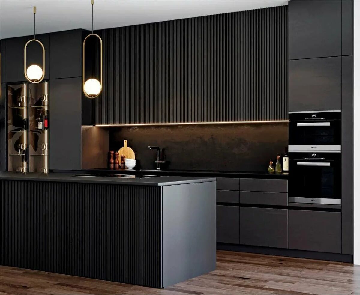 Кухонный гарнитур с рифлеными фасадами фото Фасады в плёнке - эконом? Вся правда о мебели и интерьерах Дзен