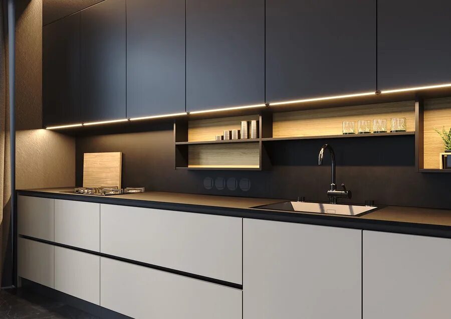 Кухонный гарнитур с ручкой гола фото Профиль-ручка Gola от итальянской фирмы Volpato