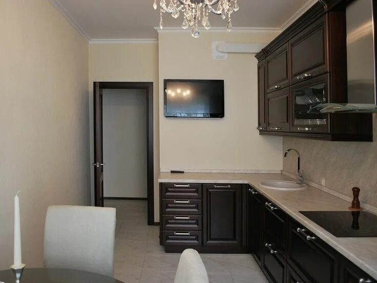 Кухонный гарнитур с телевизором на стене фото Дорогие наши участники! Кухня, Интерьер и Дом