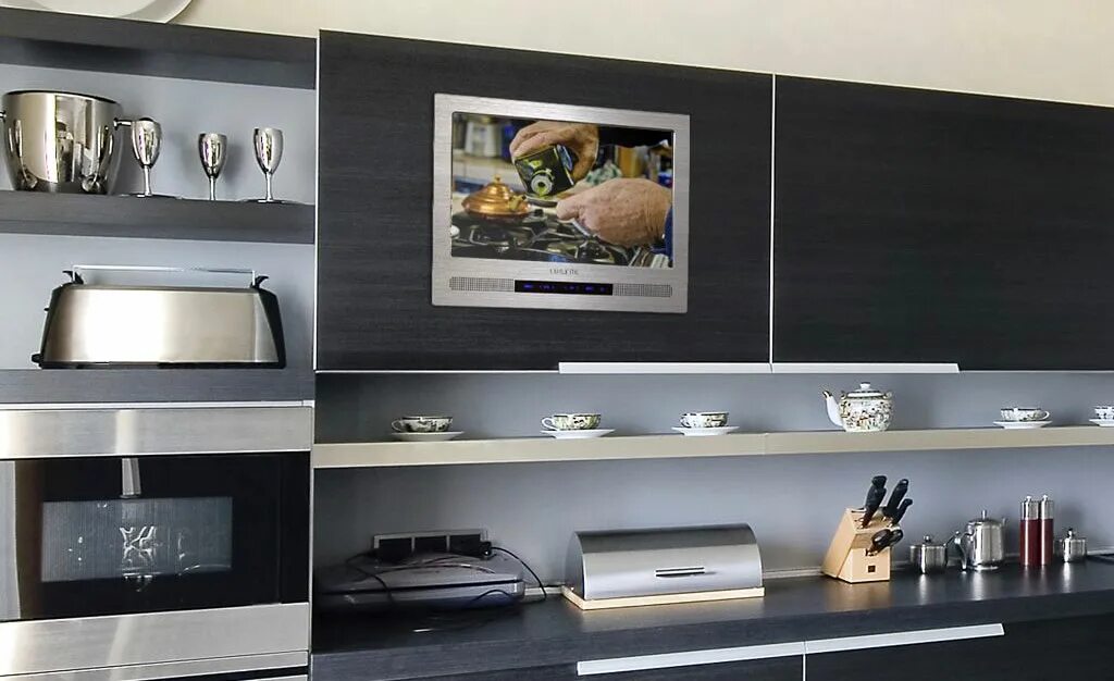 Кухонный гарнитур с телевизором на стене фото 10 самых маленьких и хороших телевизоров для кухни на 2024 год - Рейтинг Tehcove