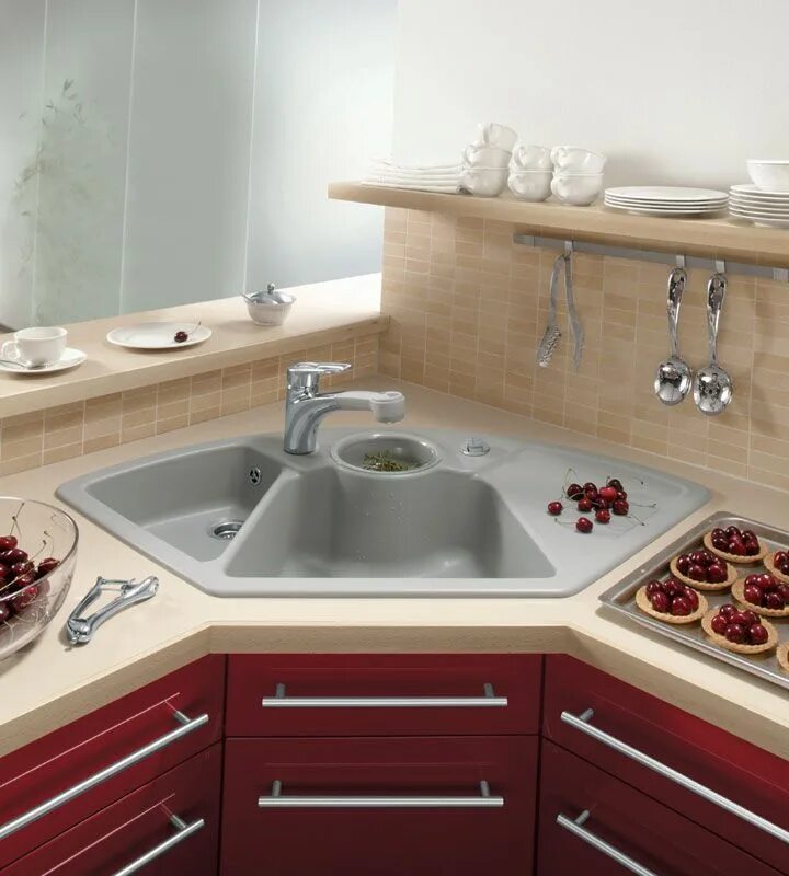 Кухонный гарнитур с угловой мойкой фото Villeroy & Boch Solo Eck Nordsee Küchen Küchen styling, Küche ecklösung und Küch