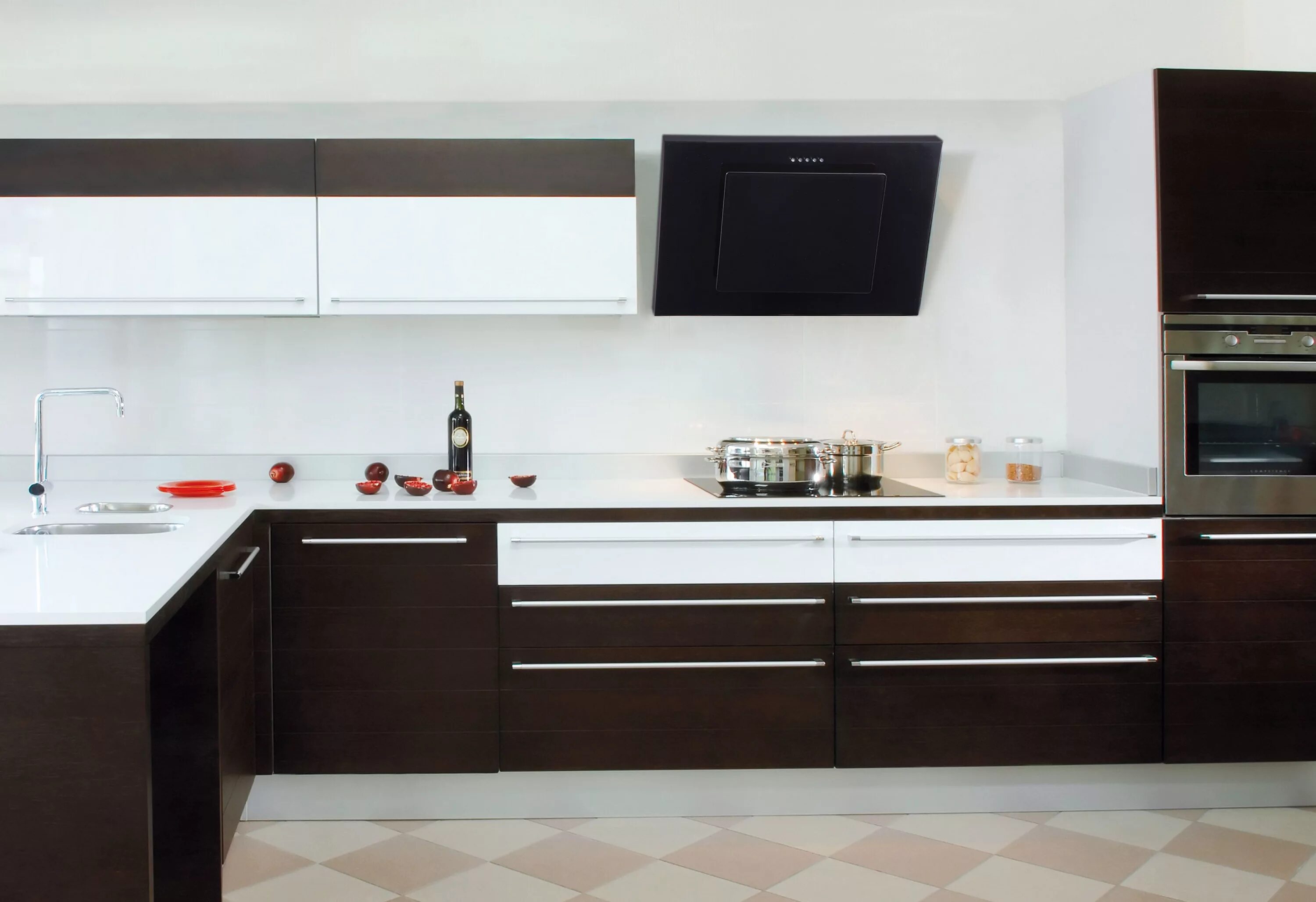 Кухонный гарнитур с вытяжкой фото Настенная модель кухонной вытяжки Fiera Sprint #vilpe #vilpeтихаякухня #тихаякух