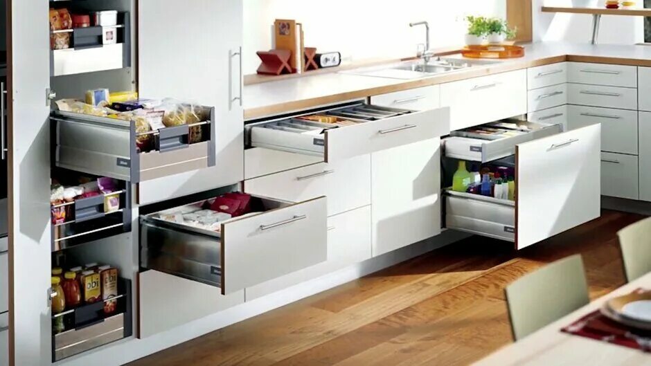 Кухонный гарнитур с ящиками фото Кухонные гарнитуры с выдвижными ящиками по фабричным ценам - заказать мебель от 