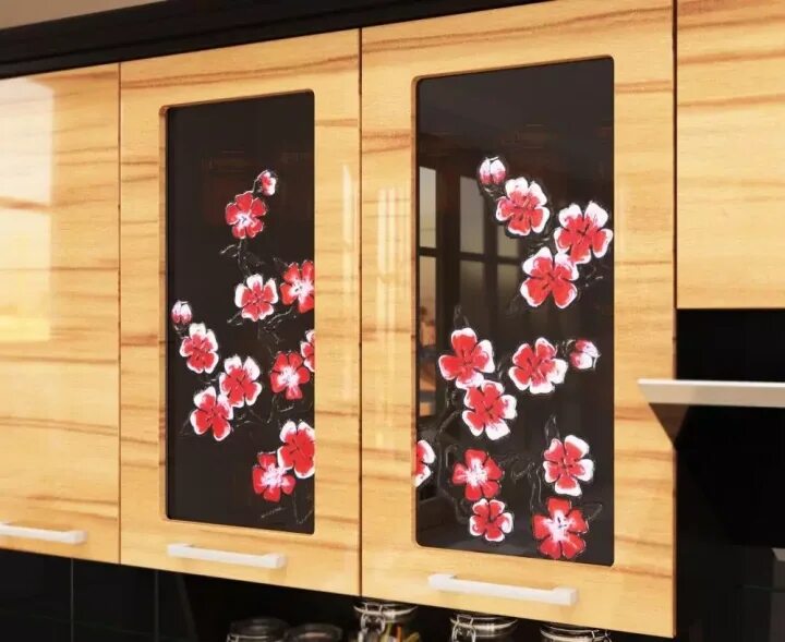 Кухонный гарнитур сакура фото Кухня Сакура 3 мдф глянец угловая, Бежевый арт.75949 - купить в Москве за 59 590