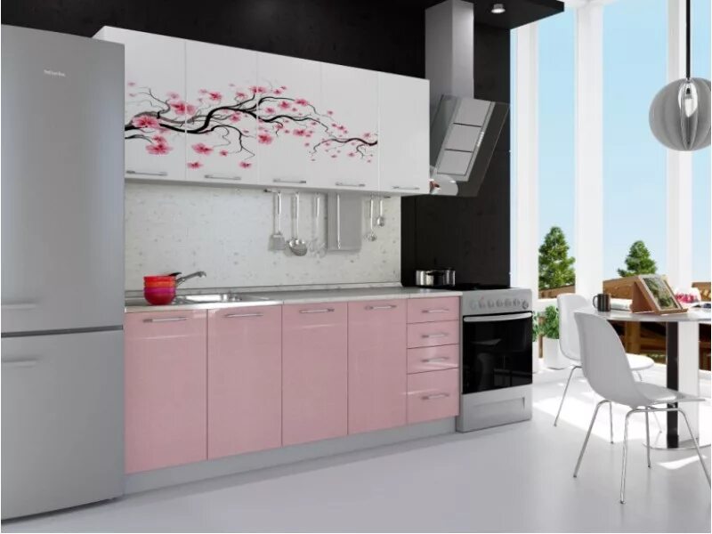 Кухонный гарнитур сакура фото Кухня прямая Сакура производства фабрики Вавилон 58