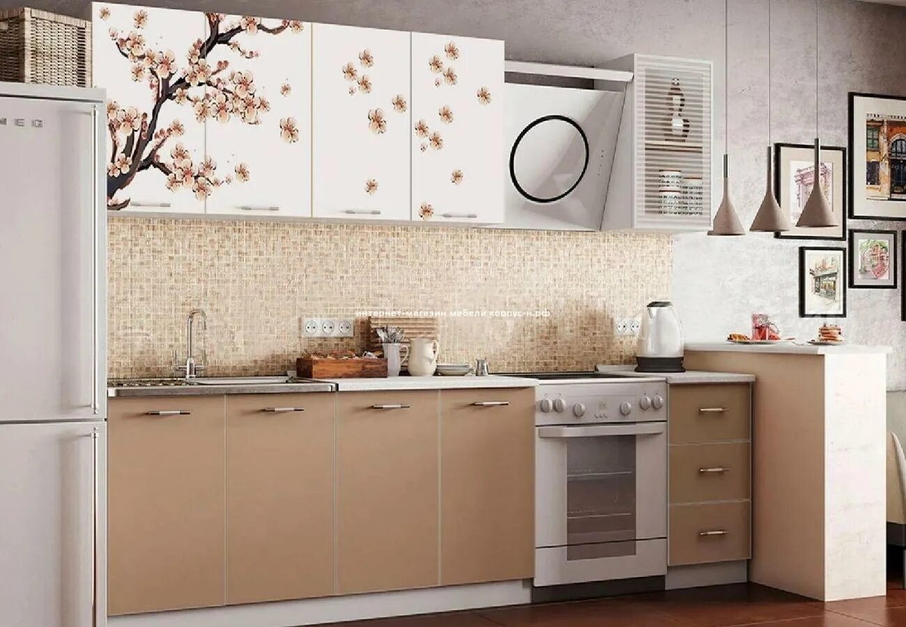 Кухонный гарнитур сакура фото Кухня "Сакура" ЛДСП 2м заказать в Новосибирске