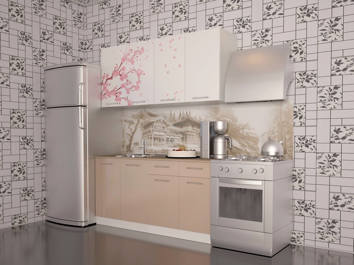 Кухонный гарнитур сакура фото Кухонный гарнитур сакура - 66 фото