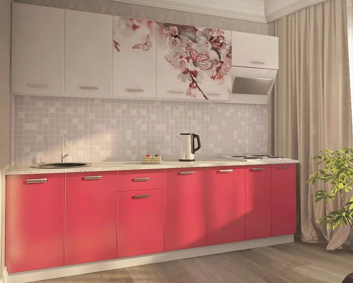 Кухонный гарнитур сакура фото Кухонный гарнитур МДФ Сакура (большое количество фото) - fotodekormebel.ru