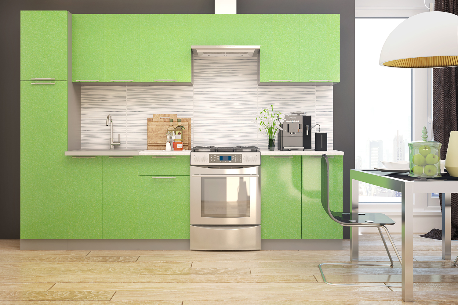 Кухонный гарнитур салатового цвета фото Кухонный гарнитур Премьера - купить с доставкой, цена в Первый Гипермаркет Мебел