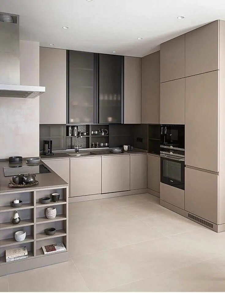 Кухонный гарнитур серо бежевый фото Minimal Kitchen Design Inspiration