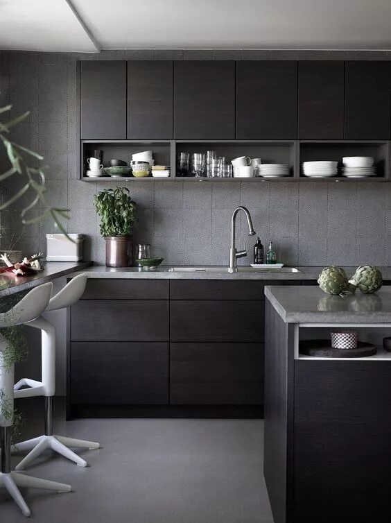 Кухонный гарнитур серого цвета в интерьере black kitchen ideas 8 Köksdesign, Köksinredning, Inreda kök