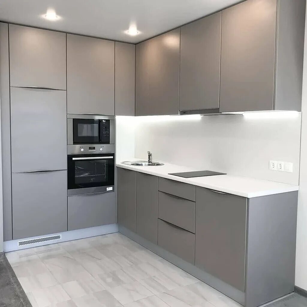 Кухонный гарнитур серый матовый фото Больше не работает: Студия 94, мебель на заказ, Липецк, улица М.И. Неделина, 32 