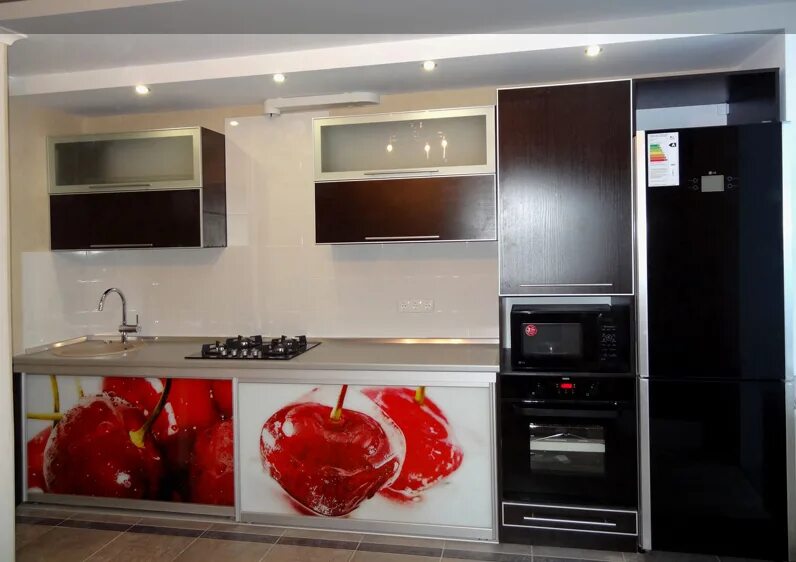 Кухонный гарнитур шкафы фото Шкаф-купе с фотопечатью на кухню Эксперты Шкафов