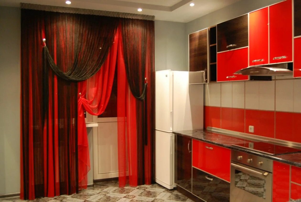 Кухонный гарнитур штор фото Картинки по запросу как повесить шторы нити