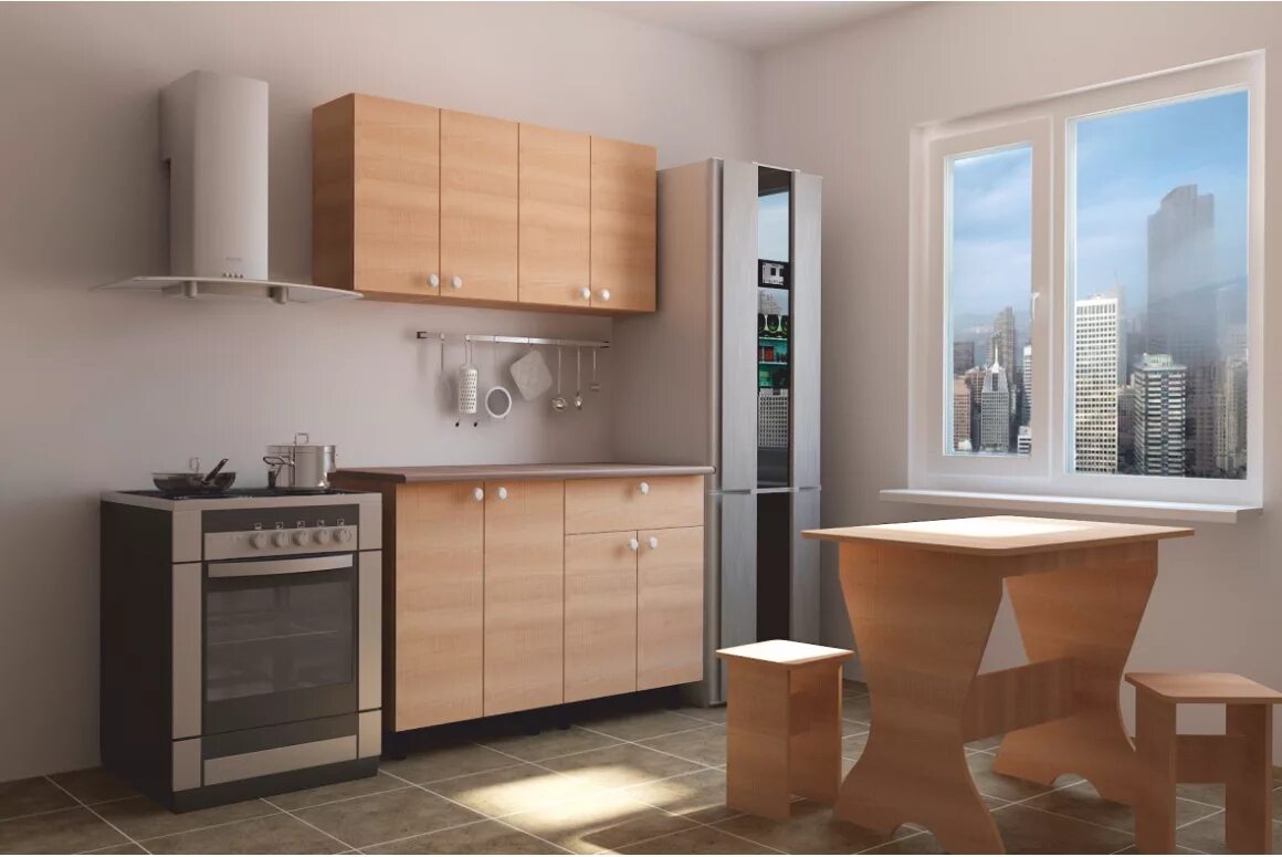 Кухонный гарнитур со светофора фото Набор мебели для кухни "Светофор" 1,2м