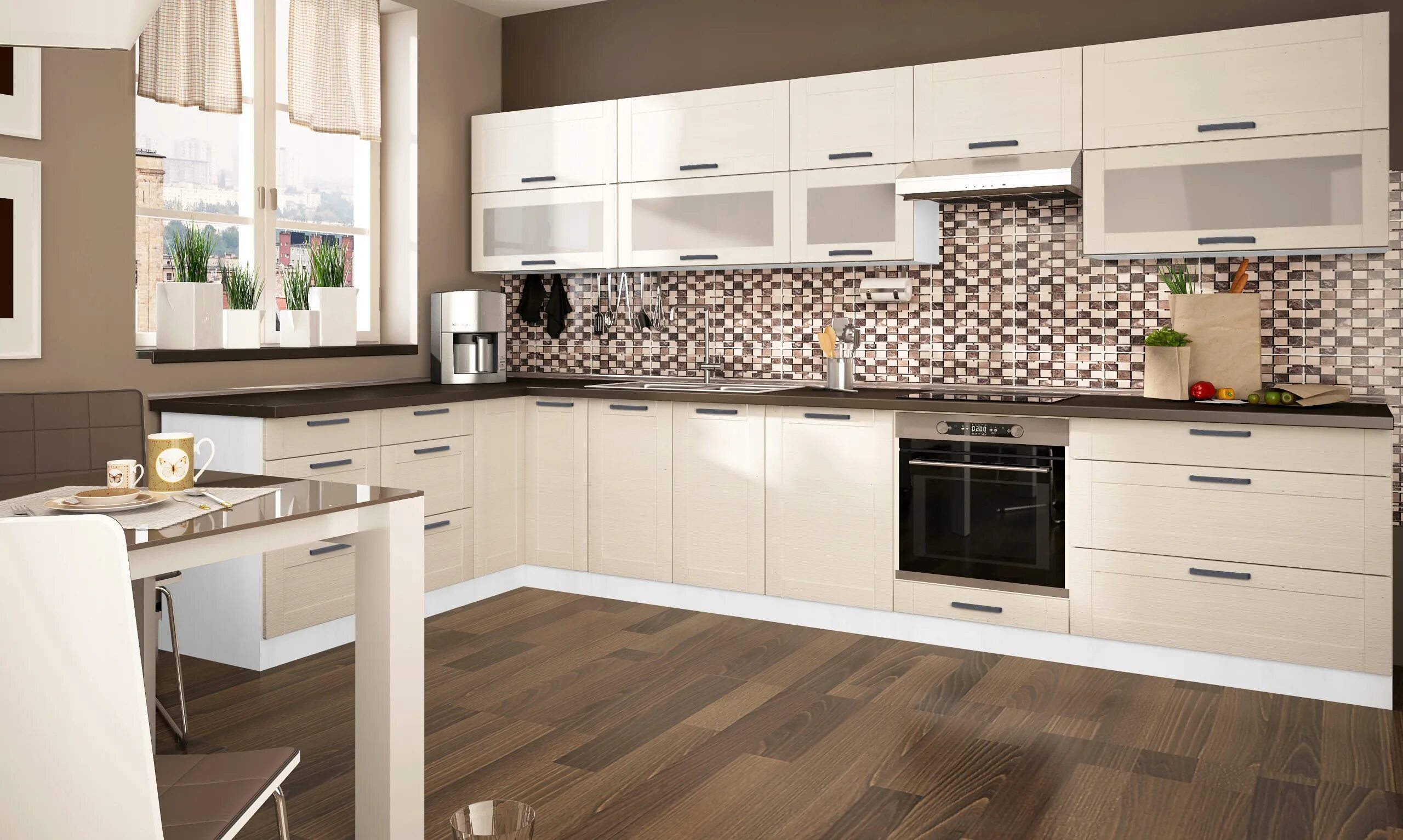 Кухонный гарнитур светлого цвета фото Фото светлых кухонных гарнитуров: найдено 90 картинок