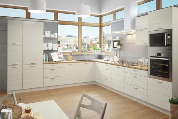 Кухонный гарнитур светлого цвета фото Кухонные гарнитуры - купить кухонный гарнитур в Санкт-Петербурге по цене от прои