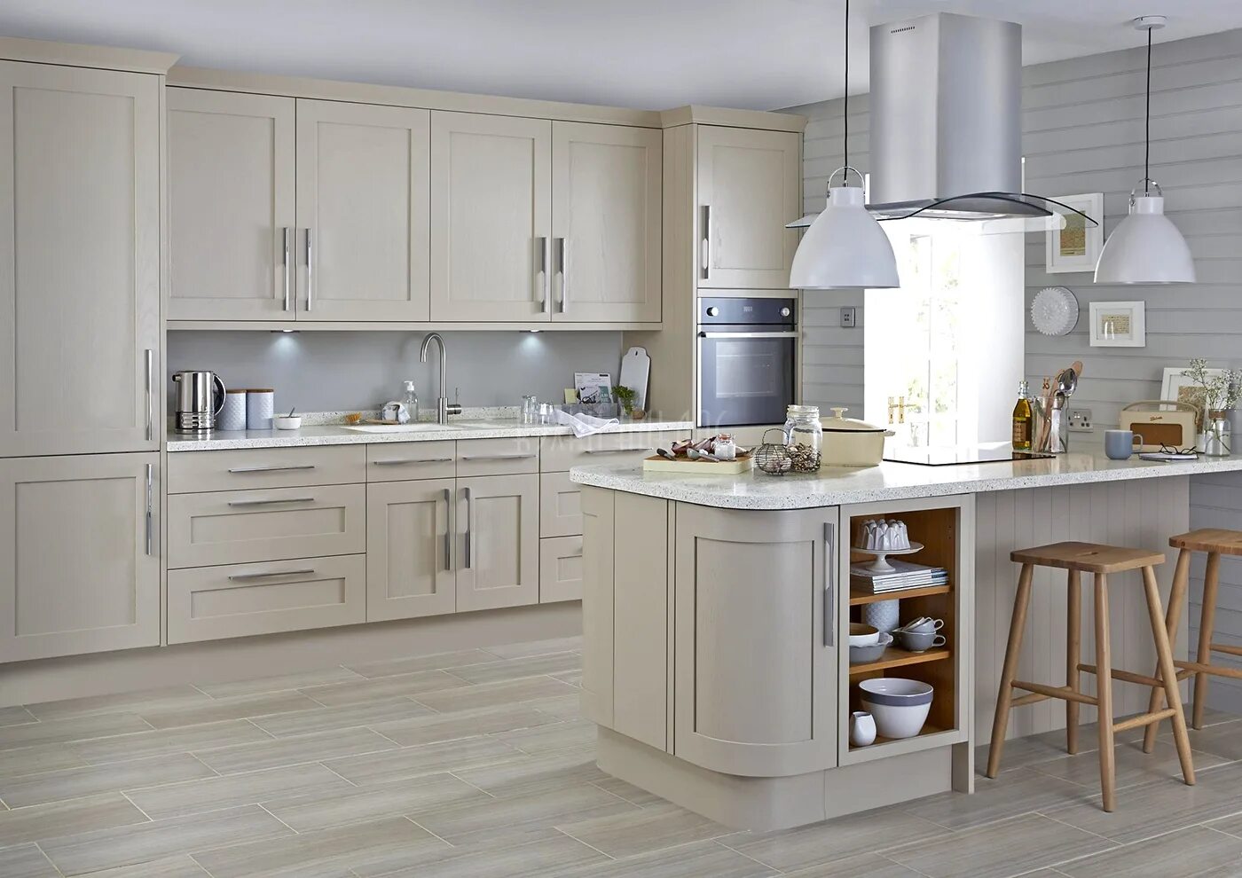 Кухонный гарнитур светлого цвета фото Модульная светлая кухня "НИМФА": купить современный кухонный гарнитур по цене пр