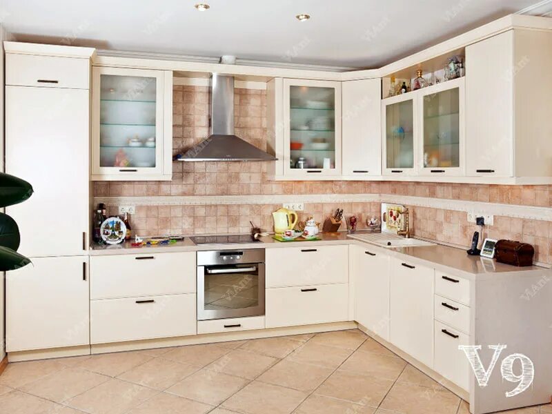 Кухонный гарнитур светлого цвета фото Кухня V9, купить в Киеве со склада по низкой цене фото, отзывы, доставка по Укра