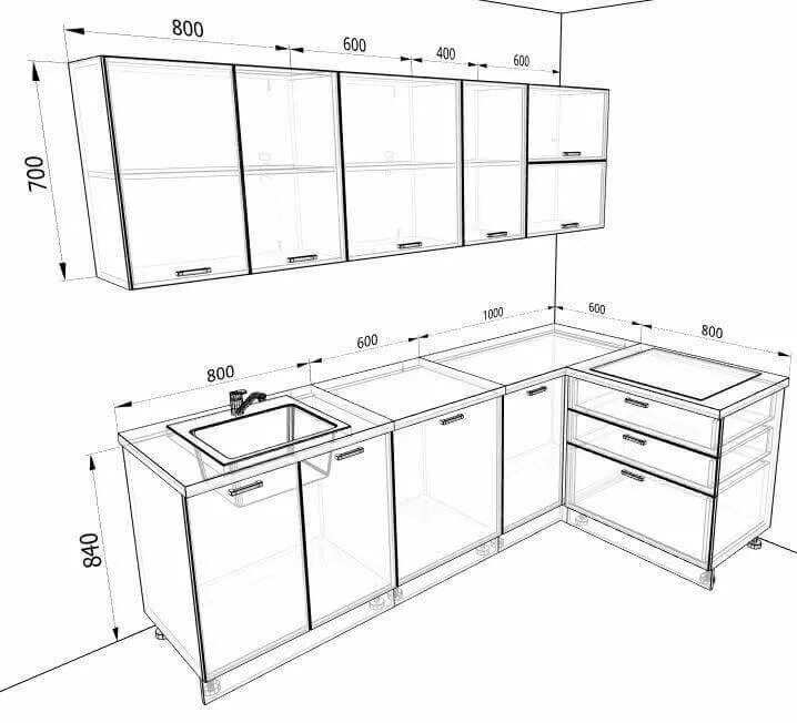 Кухонный гарнитур своими руками чертежи Модульная кухня угловая - купить в Москве, цена 28 340 руб., дата размещения: 06