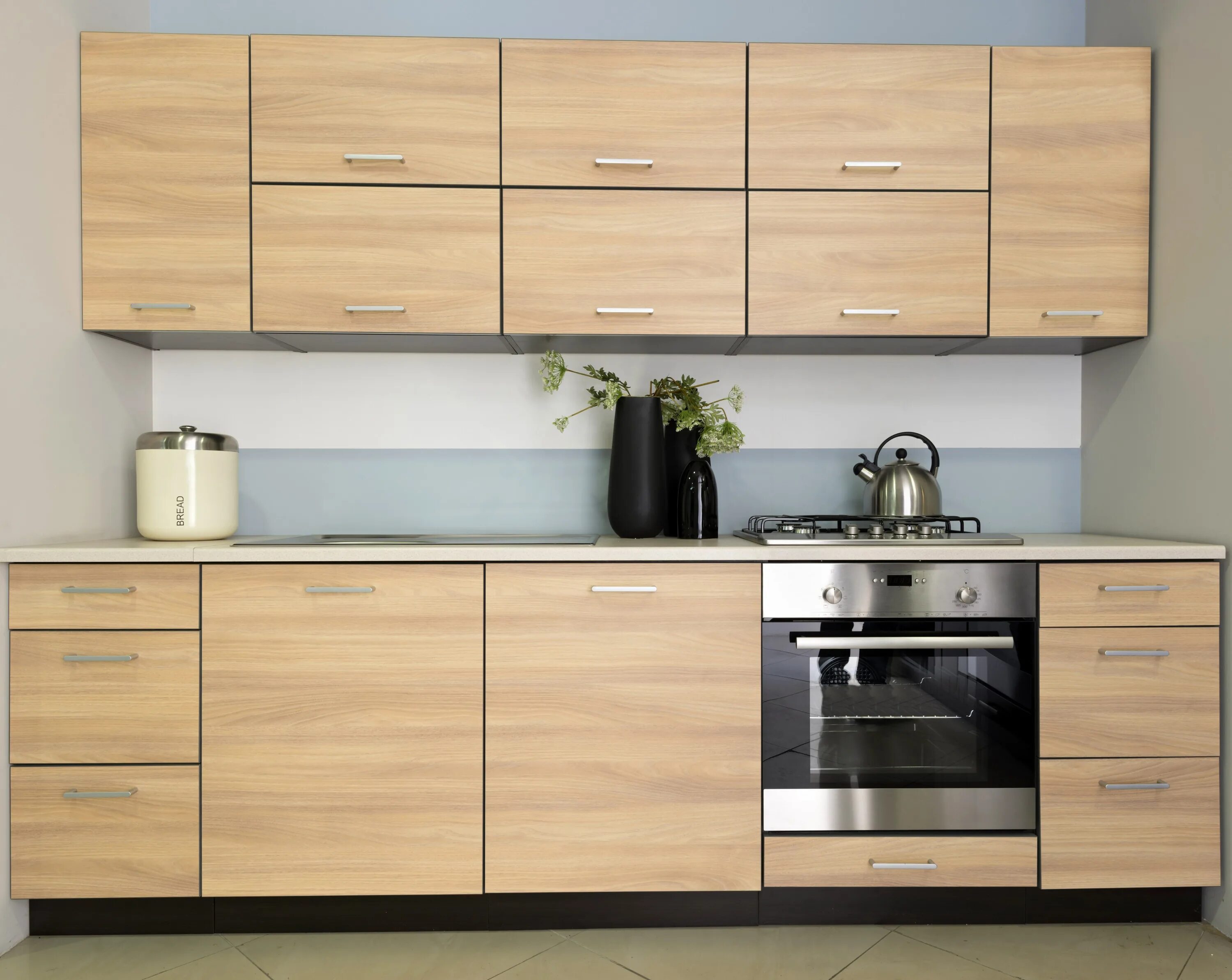 Кухонный гарнитур цвет дерева фото Кухня с прямыми фасадами: найдено 90 картинок