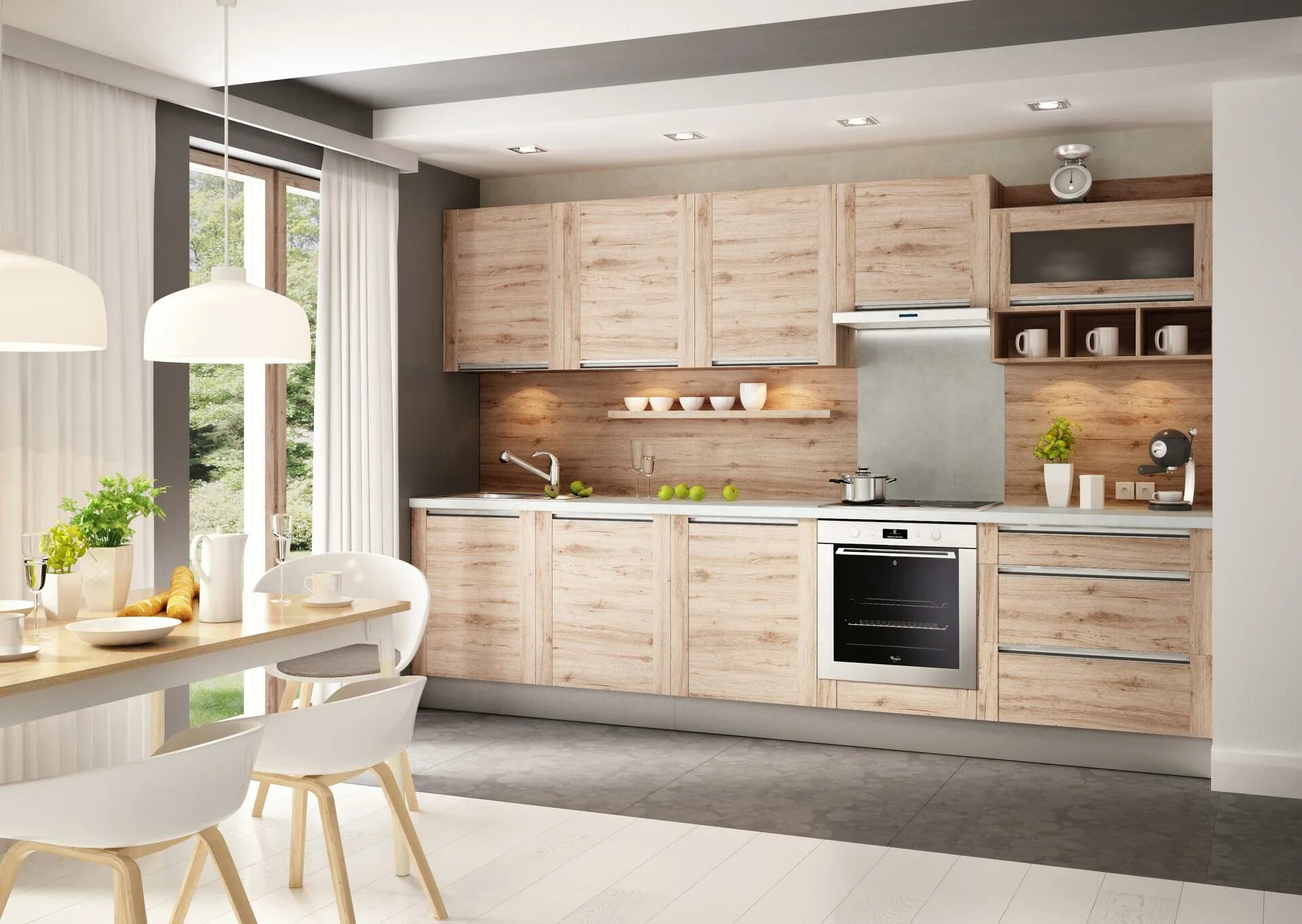 Кухонный гарнитур цвет дерева фото Светлые гарнитур: найдено 90 картинок